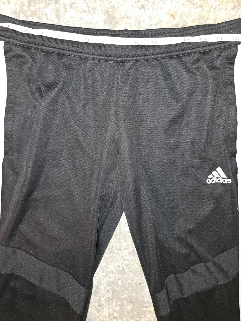 Adidas Mens Black Athletic Track Pants with White Side Stripes